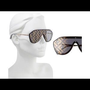 New With Tags Authentic Fendi Aviator FF Shield Sunglasses